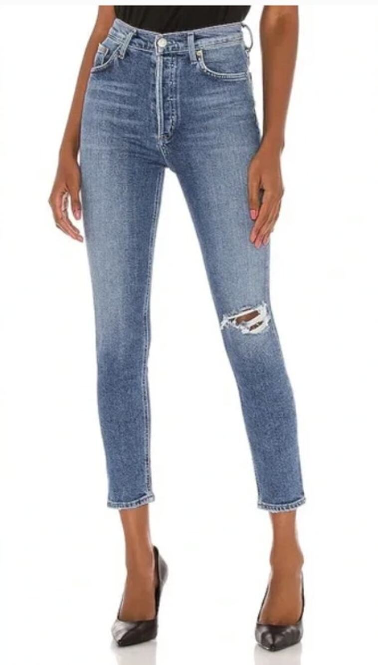 Agolde Nico High Rise Slim Womens Blue Denim Jeans Size 26